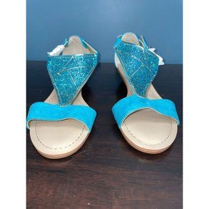 Carlos Santana Glisten Blue Sandals Size 6.5 M NWOT (20775)